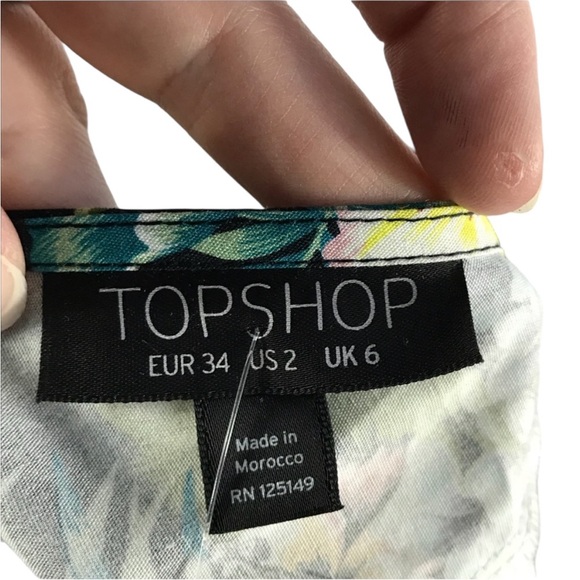 NWT Topshop tropical off-the-shoulder top 2 - Picture 5 of 8